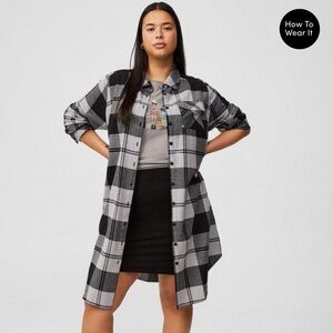 Flannel midi shacket